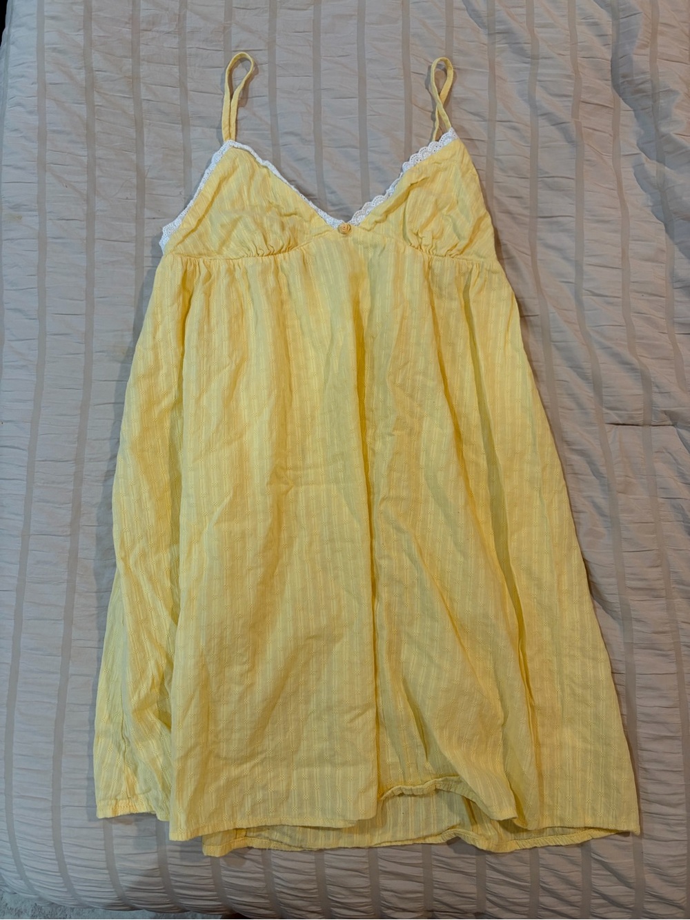 Altar'd State Yellow Lace-Trim mini dress worn once!!